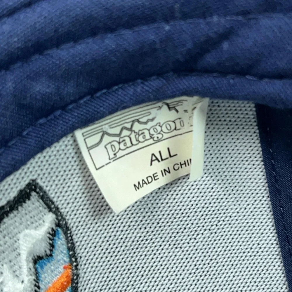 Patagonia Hat Cap Snap Back Mens One Size Blue Mesh Trucker 1973 Logo Outdoor